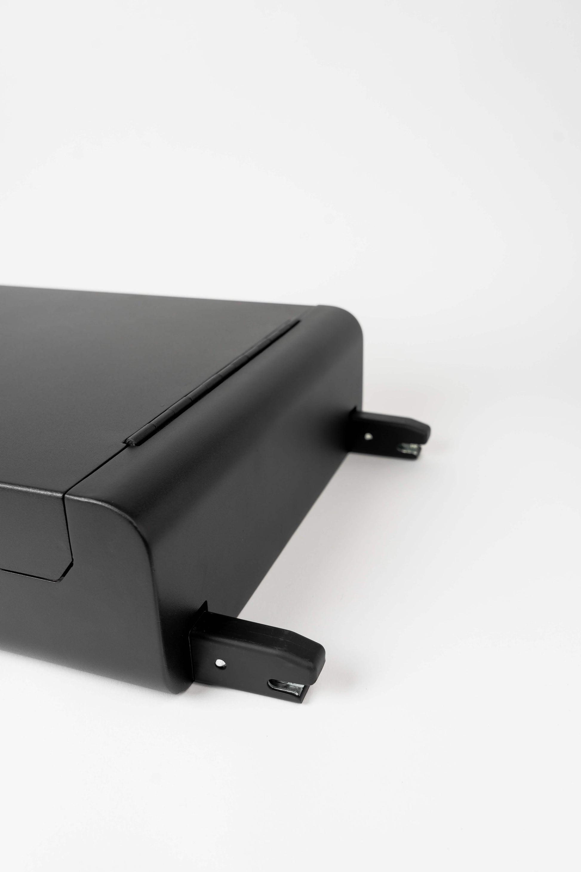 BoostedSafe base side view showing steel mounting brackets