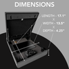 BoostedSafe Basic dimensions diagram 17.1 x 13.5 x 4.25 inches