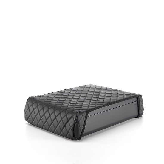 BoostedSafe Basic with quilted cover closed in rear truck seat