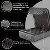 Feature graphic for the refurbished BoostedSafe Elite showing booster seat disguise cover, fingerprint and combination lock access, and padded foam interior protection.