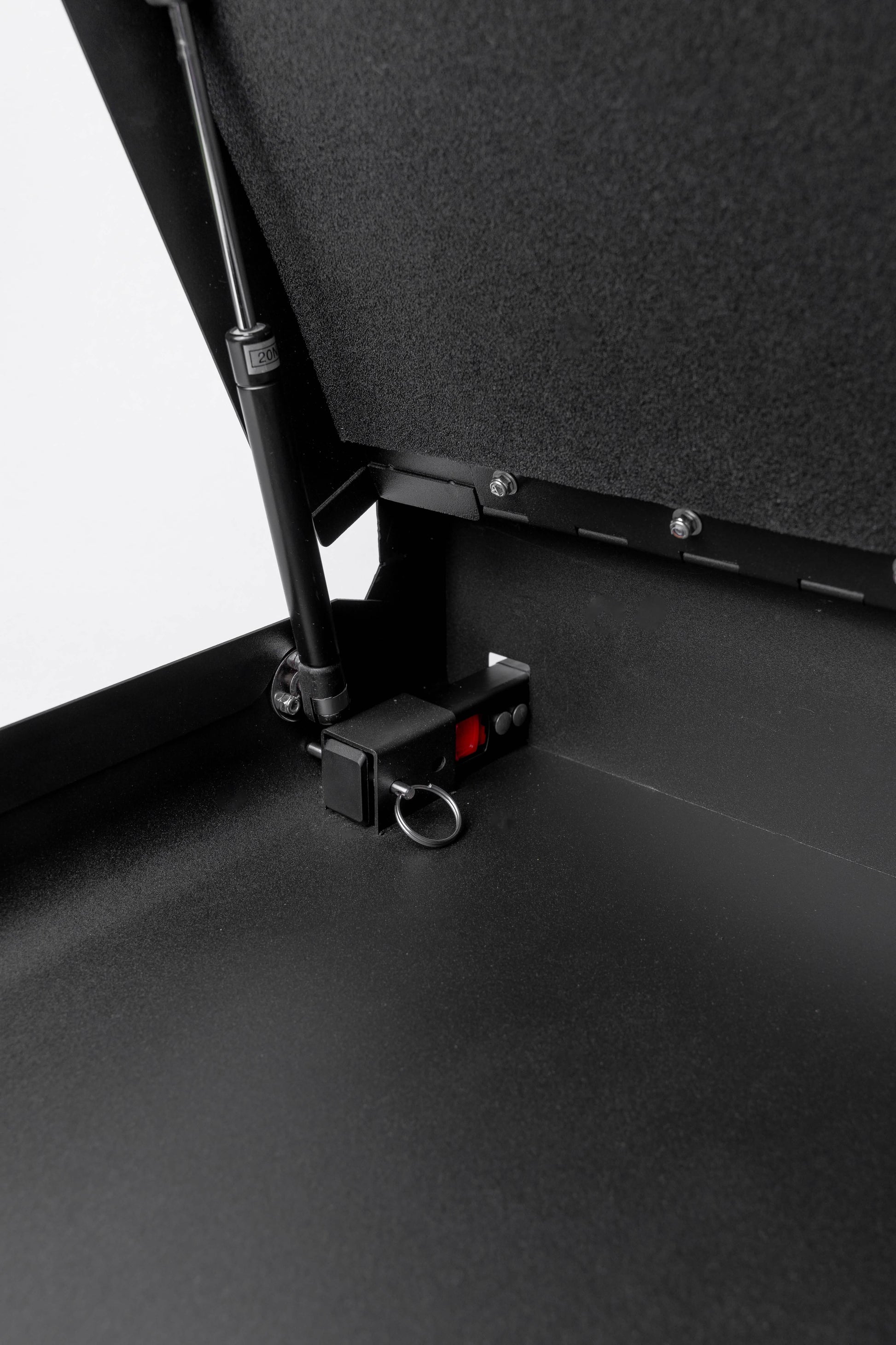 BoostedSafe interior cable lock mounting bracket closeup