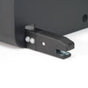 Close-up of the BoostedSafe Elite ISOFIX connector mounted to the vehicle safe frame for secure rear seat installation.