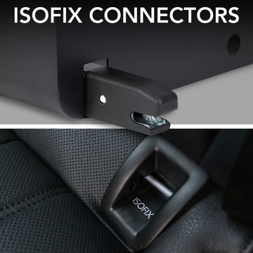 BoostedSafe ISOFIX connectors and vehicle ISOFIX anchor mounting detail