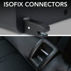 Feature graphic showing ISOFIX connectors on the refurbished Boosted Safe Elite for secure attachment to vehicle seat anchor points.