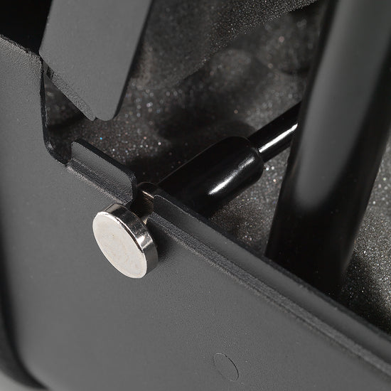 Close-up of BoostedSafe Elite gas strut mount and interior foam padding.