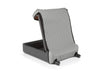 Open BoostedSafe Elite with gray quilted cover propped up and empty interior visible.
