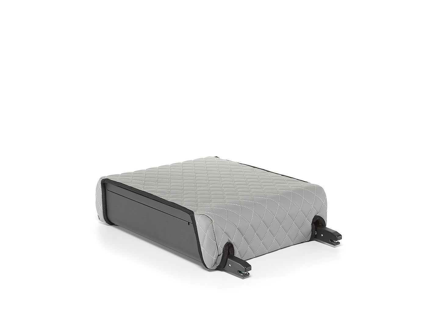 Gray BoostedSafe Elite cover installed on the safe with rear mounting brackets visible.
