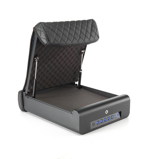 Open BoostedSafe Elite with flat modular foam insert installed on a studio background.