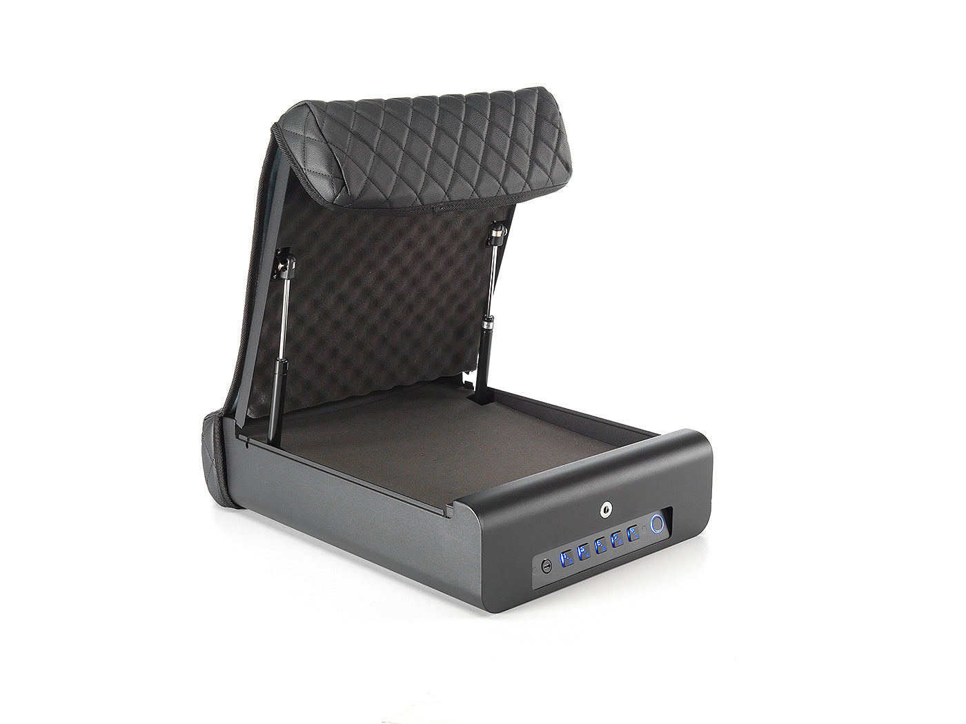 Open BoostedSafe Elite with flat modular foam insert installed on a studio background.