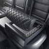 BoostedSafe Elite open on a rear vehicle seat with a laptop stored inside the foam-lined security compartment.