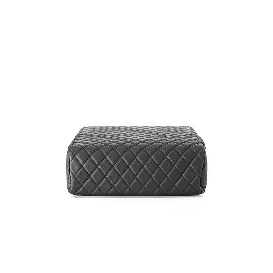 Front studio view of BoostedSafe Elite closed under the quilted booster seat cover.