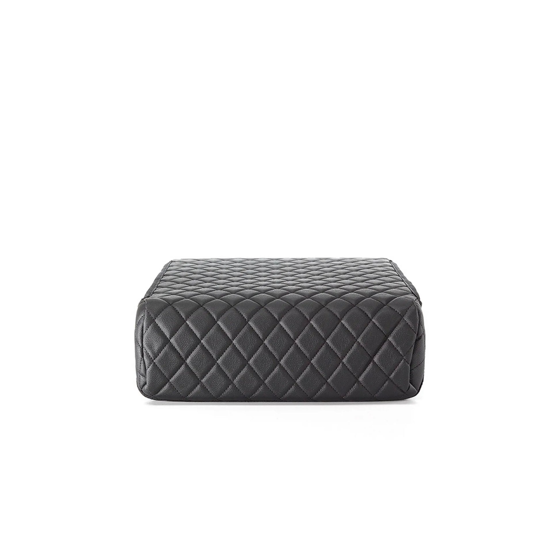 Front view of the BoostedSafe Elite quilted booster seat disguise cover on a white background.