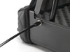 Security cable connected to open BoostedSafe Elite with interior foam and lid hinge visible.