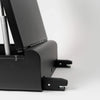 Side view of the BoostedSafe Elite showing gas hinge lid support and integrated ISOFIX mounting connectors.