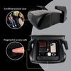 BoostedSafe Mini Elite shown as a certified booster seat and open hidden safe with fingerprint access