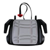 Top view of the BoostedSafe Mini Elite showing the padded cushion, armrests, and shoulder-belt positioning guide
