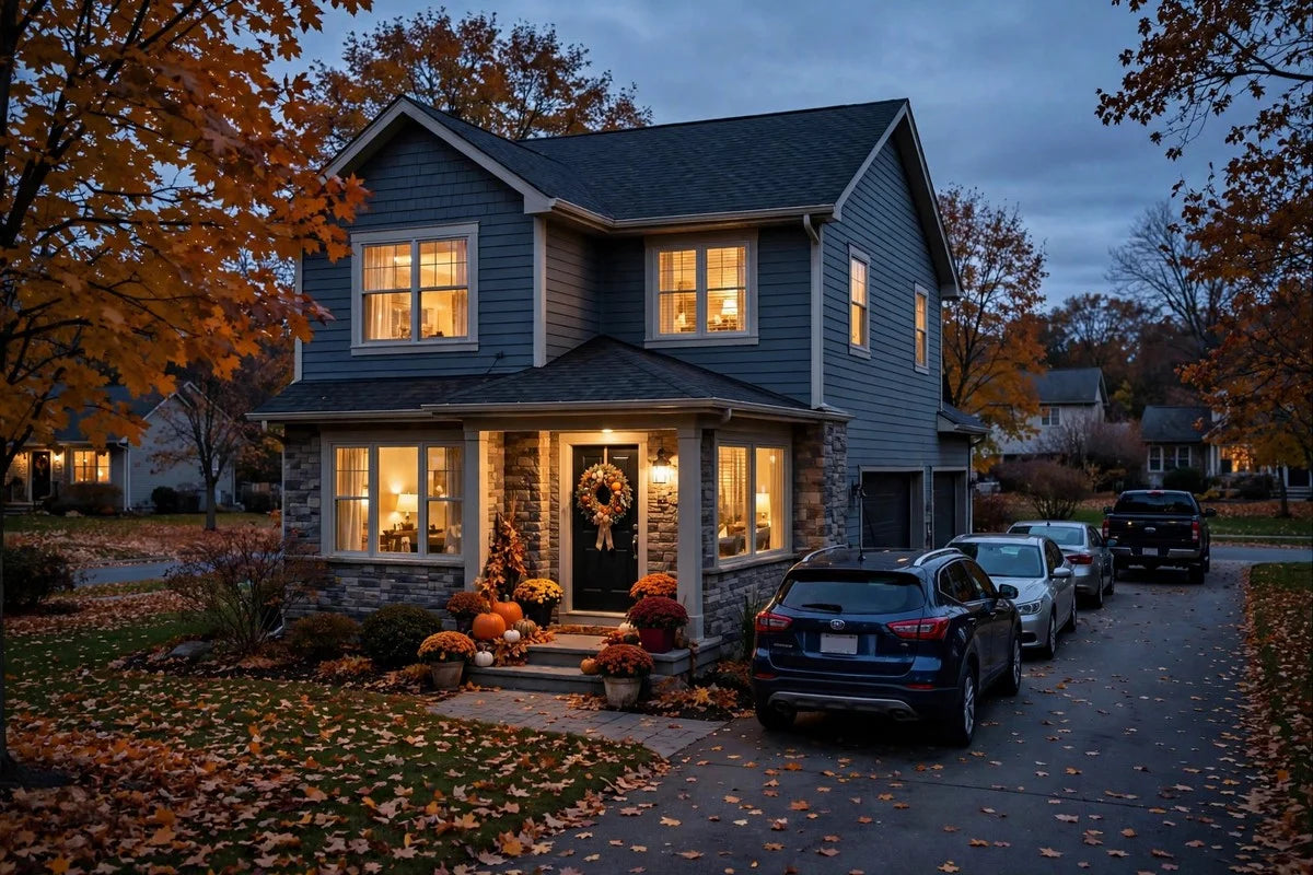 Boosted Safe thanksgiving house driveway cars