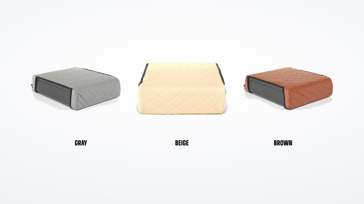 Boosted Safe car safe covers in gray, beige and brown