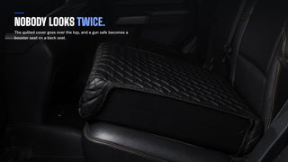 The quilted cover goes on and it reads as a booster seat