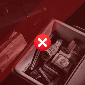Unsecured vehicle console with valuables exposed, showing why easy-access storage can be risky